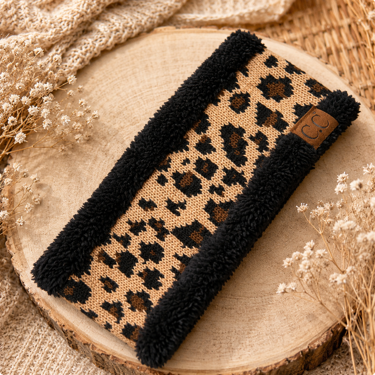 C.C Leopard Pattern Headwrap with Lining