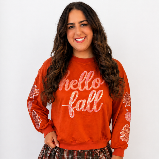 Hello Fall Sequin Top