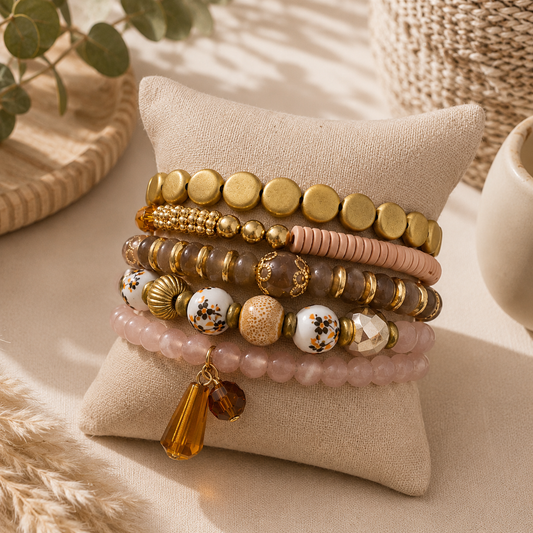 Boho Stackable Bracelets Coffee - SV Boutique & Co.
