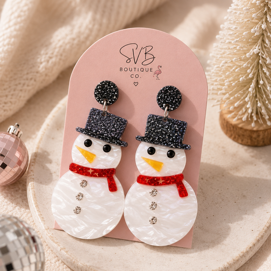 Frosty Fun Snowman Dangle Earrings - SV Boutique & Co.