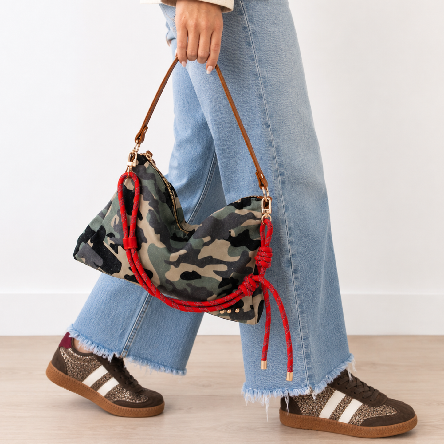 Pretty Simple Cosette Camo Canvas Shoulder Bag