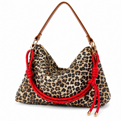Pretty Simple Cosette Leopard Canvas Shoulder Bag