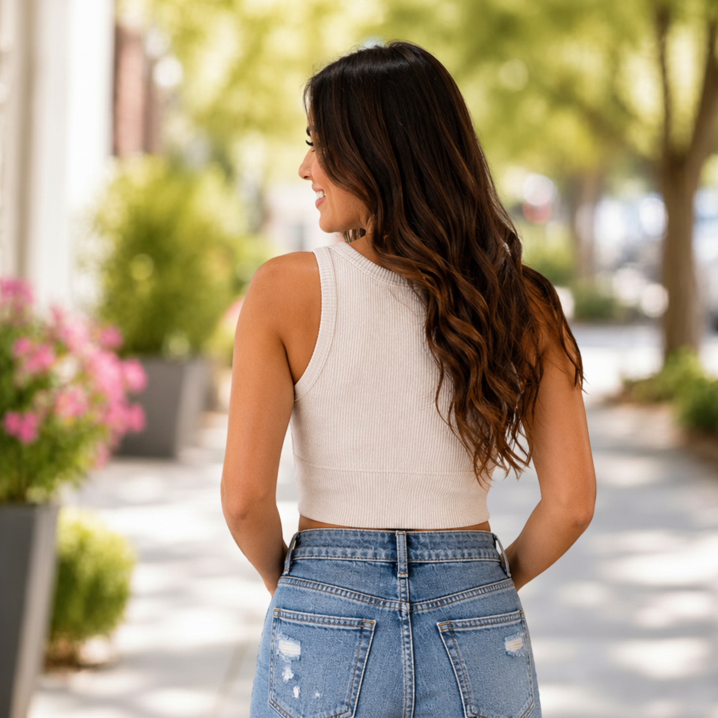 SHORELINE WASHED RIBBED SEAMLESS CROPPED TOP - SV Boutique & Co.