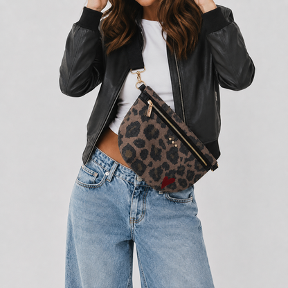 Pretty Simple Colby Leopard Canvas Bum Bag