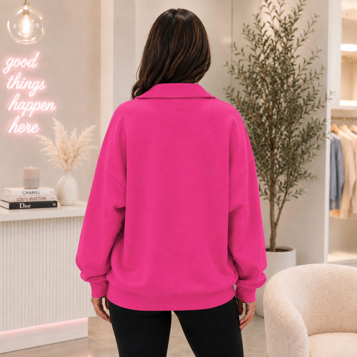 Fuchsia Half Zip Pullover FINAL SALE
