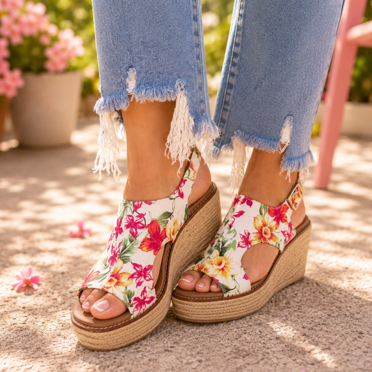 CORKYS FREDDIE FLORAL ESPADRILLE WEDGE - SV Boutique & Co.