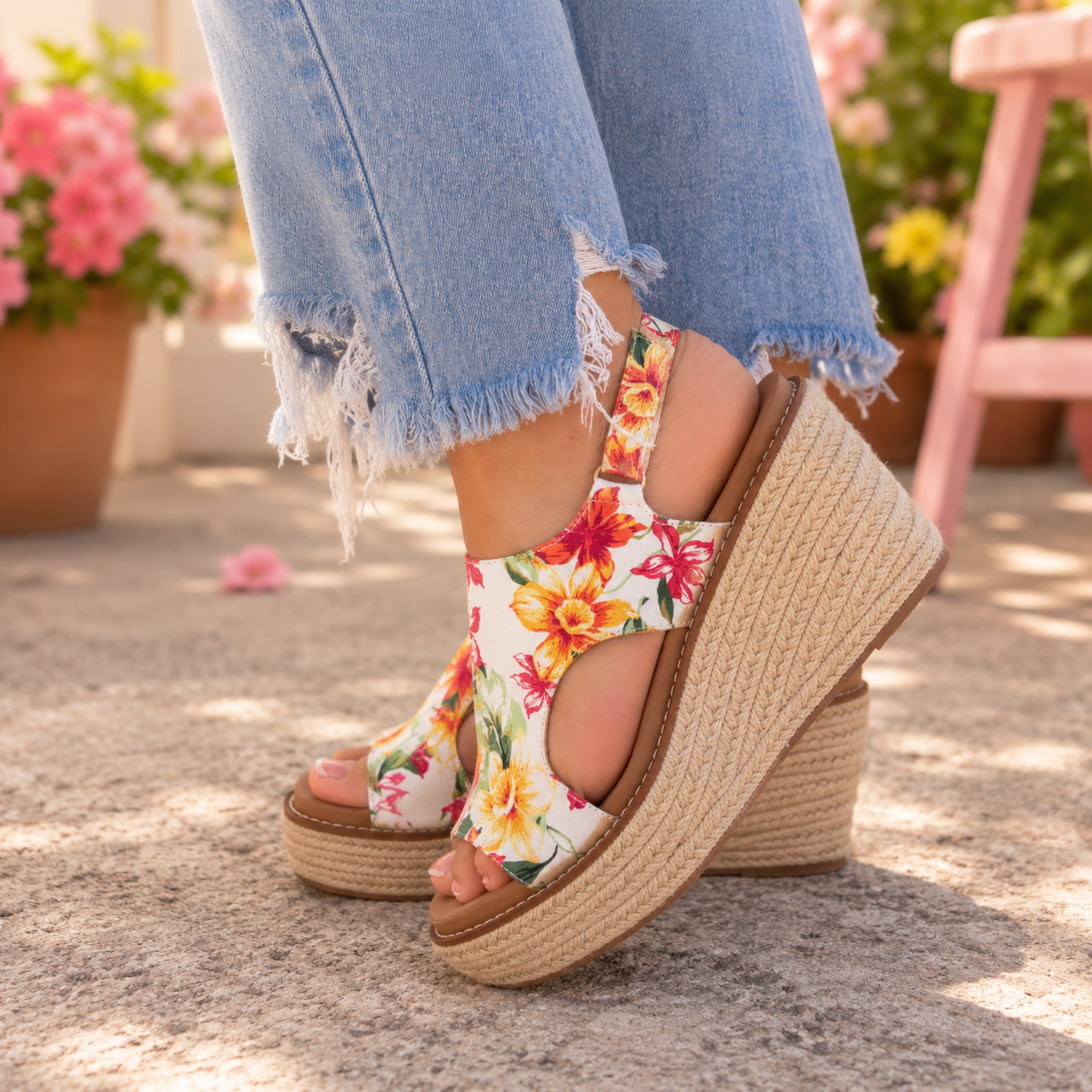 CORKYS FREDDIE FLORAL ESPADRILLE WEDGE - SV Boutique & Co.