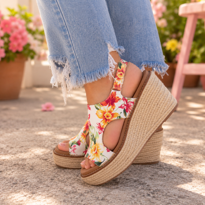 CORKYS FREDDIE FLORAL ESPADRILLE WEDGE - SV Boutique & Co.