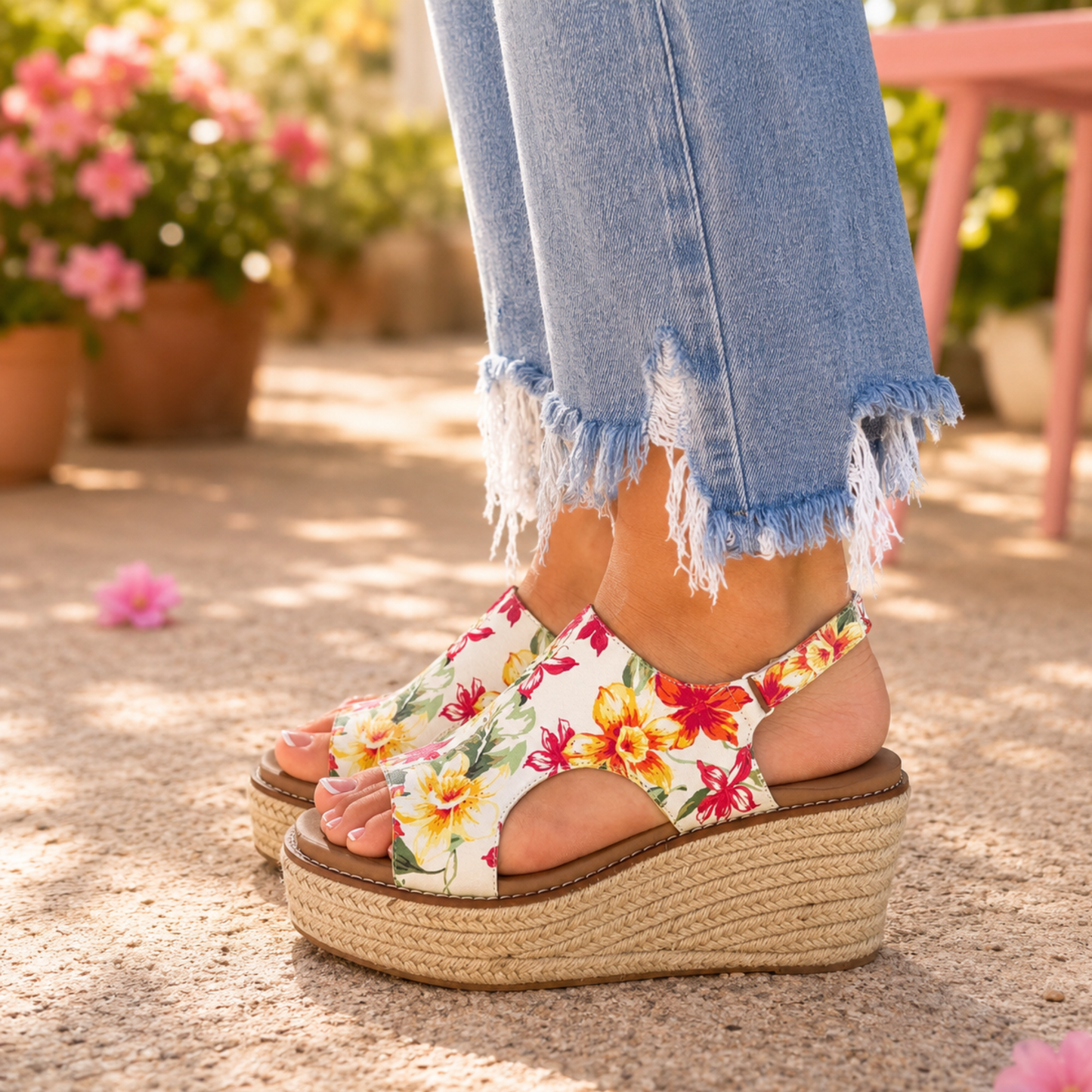 CORKYS FREDDIE FLORAL ESPADRILLE WEDGE - SV Boutique & Co.