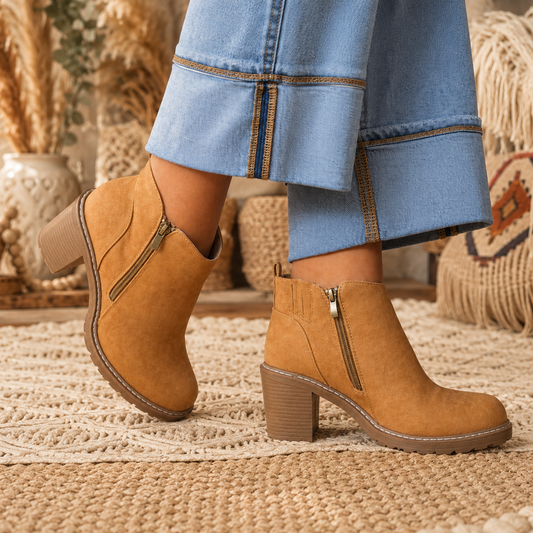 Corkys Rocky Top Camel Block Heel Ankle Bootie - SV Boutique & Co.