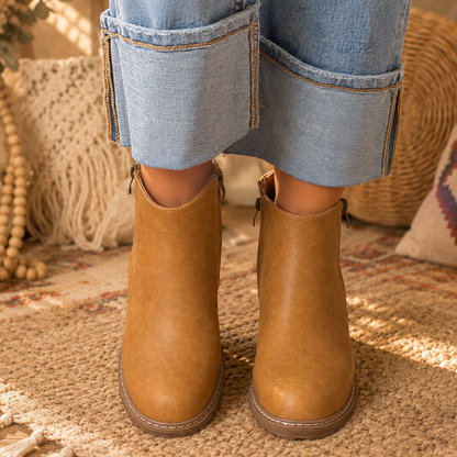 Corkys Rocky Top Camel Block Heel Ankle Bootie - SV Boutique & Co.