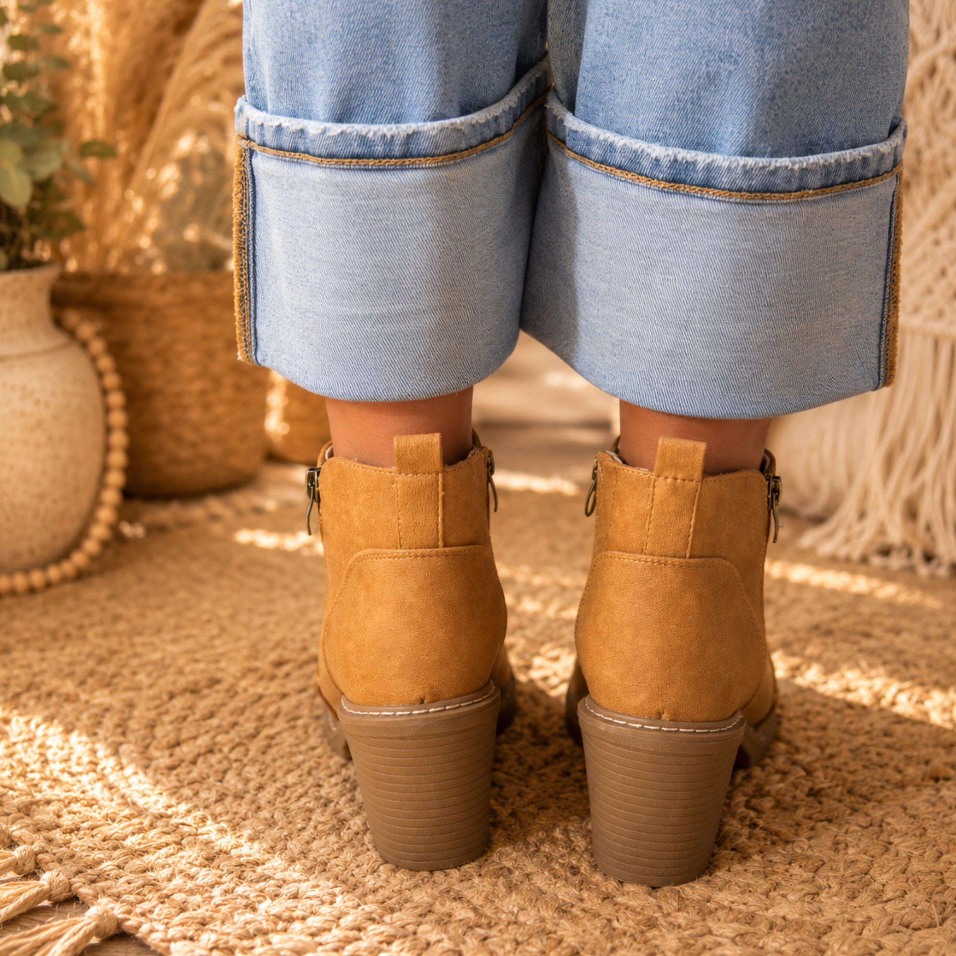 Corkys Rocky Top Camel Block Heel Ankle Bootie - SV Boutique & Co.