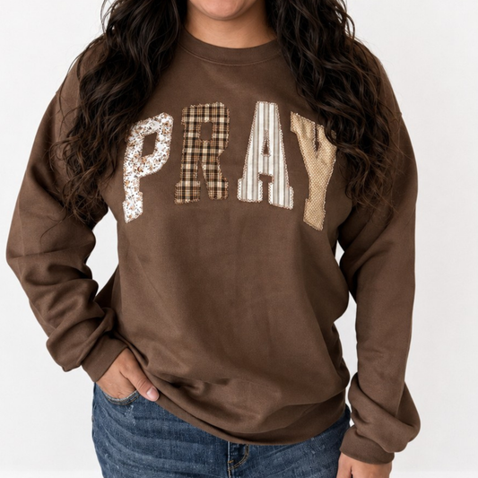 PRAY Appliqué Patch Sweatshirt – Espresso