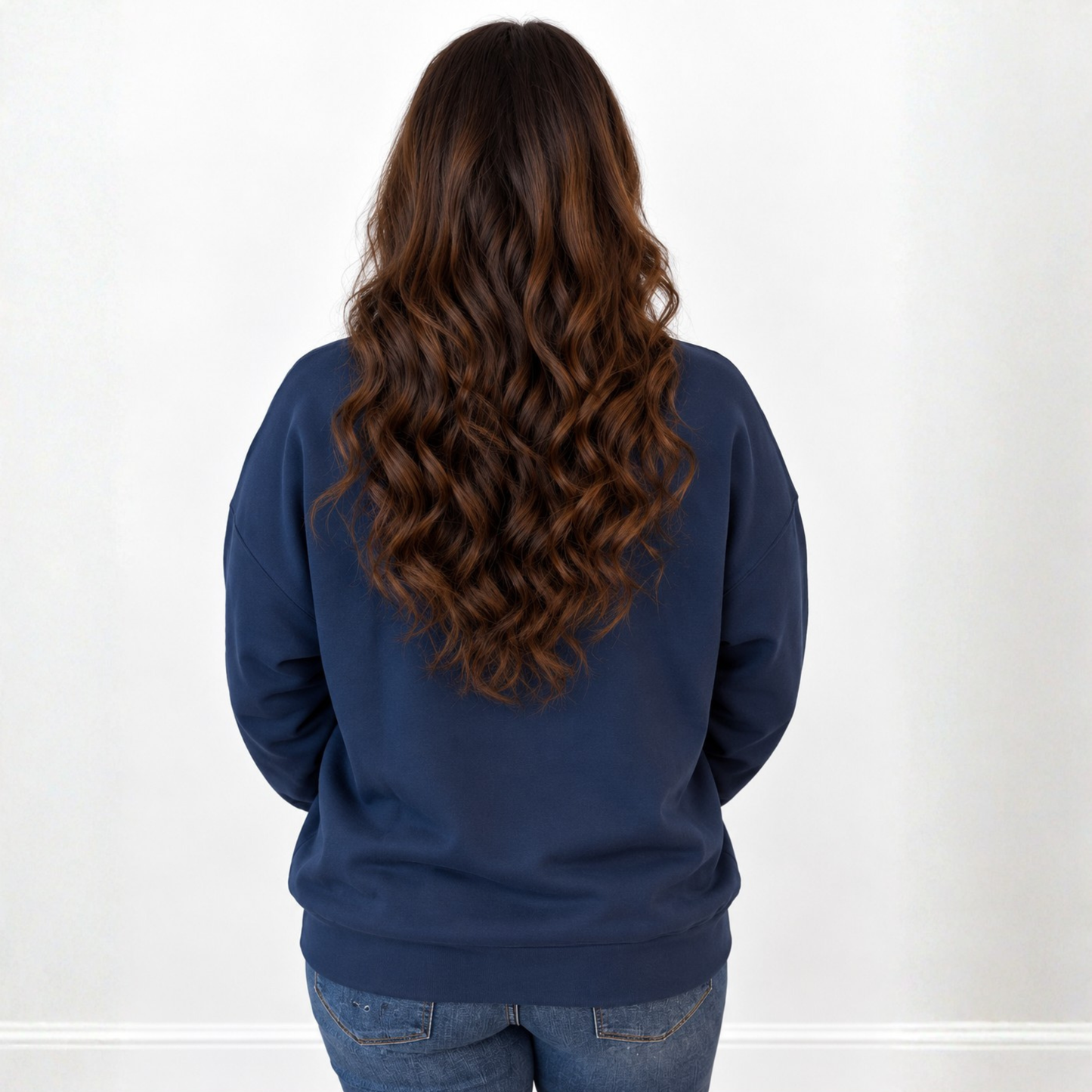 Jesus Patchwork Appliqué Navy Sweatshirt