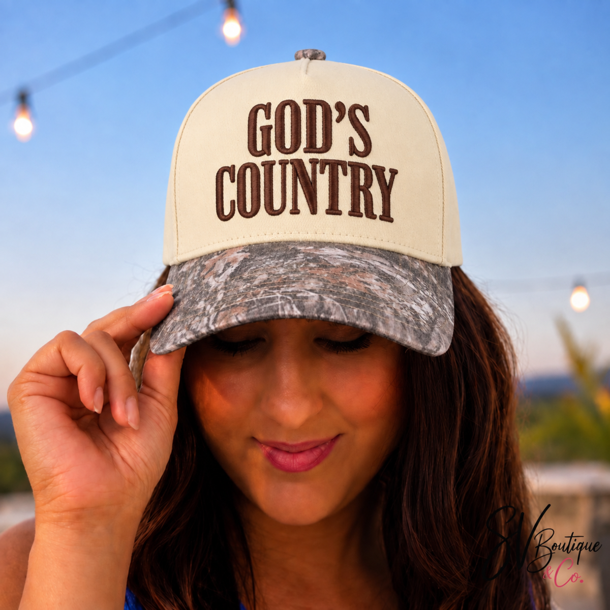 C.C. God’s Country Camo Embroidered Trucker Hat