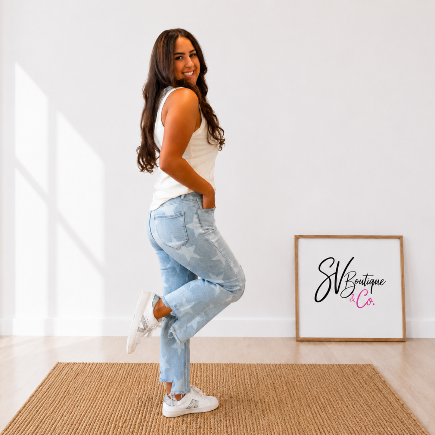 Risen Star Struck Straight Crop Jeans - SV Boutique & Co.