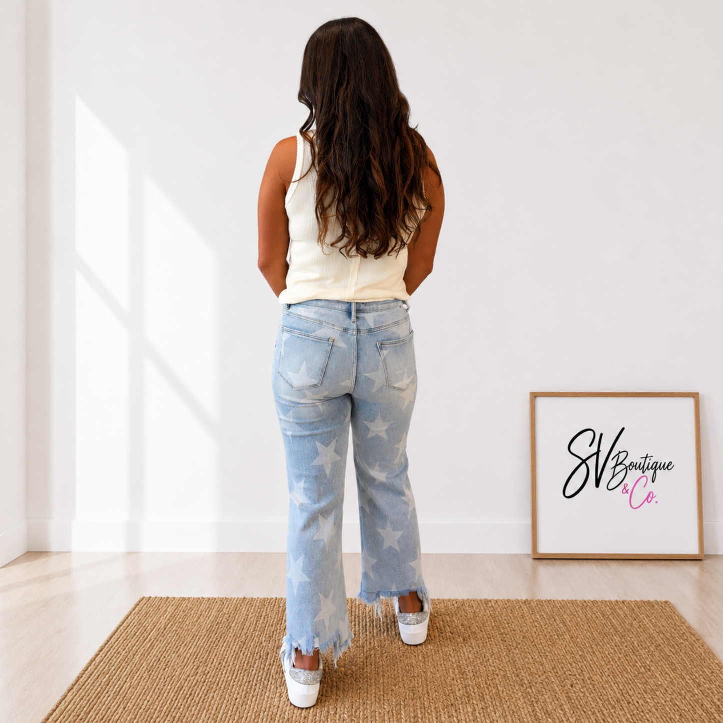 Risen Star Struck Straight Crop Jeans - SV Boutique & Co.