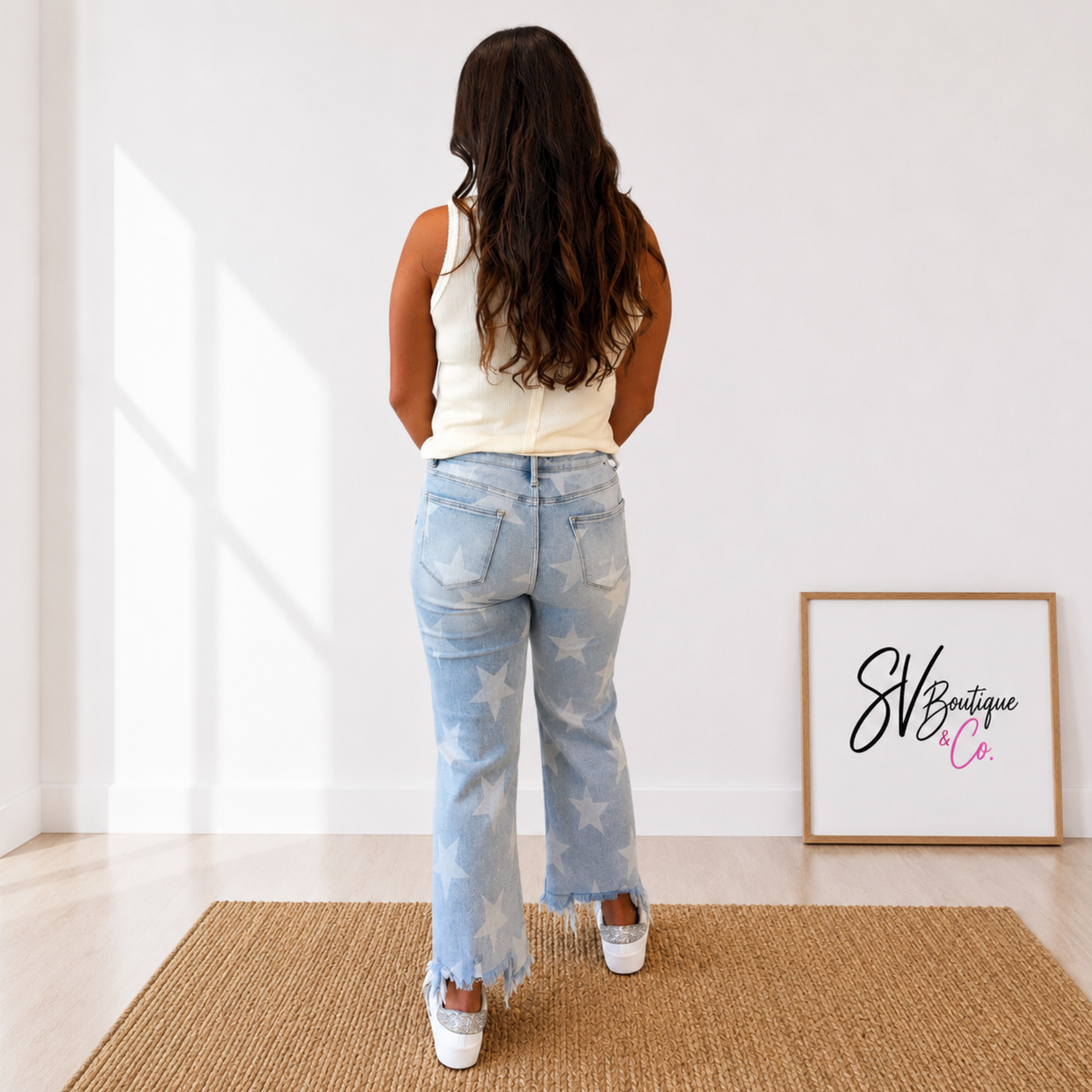 Risen Star Struck Straight Crop Jeans - SV Boutique & Co.