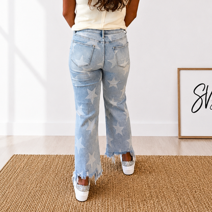 Risen Star Struck Straight Crop Jeans - SV Boutique & Co.