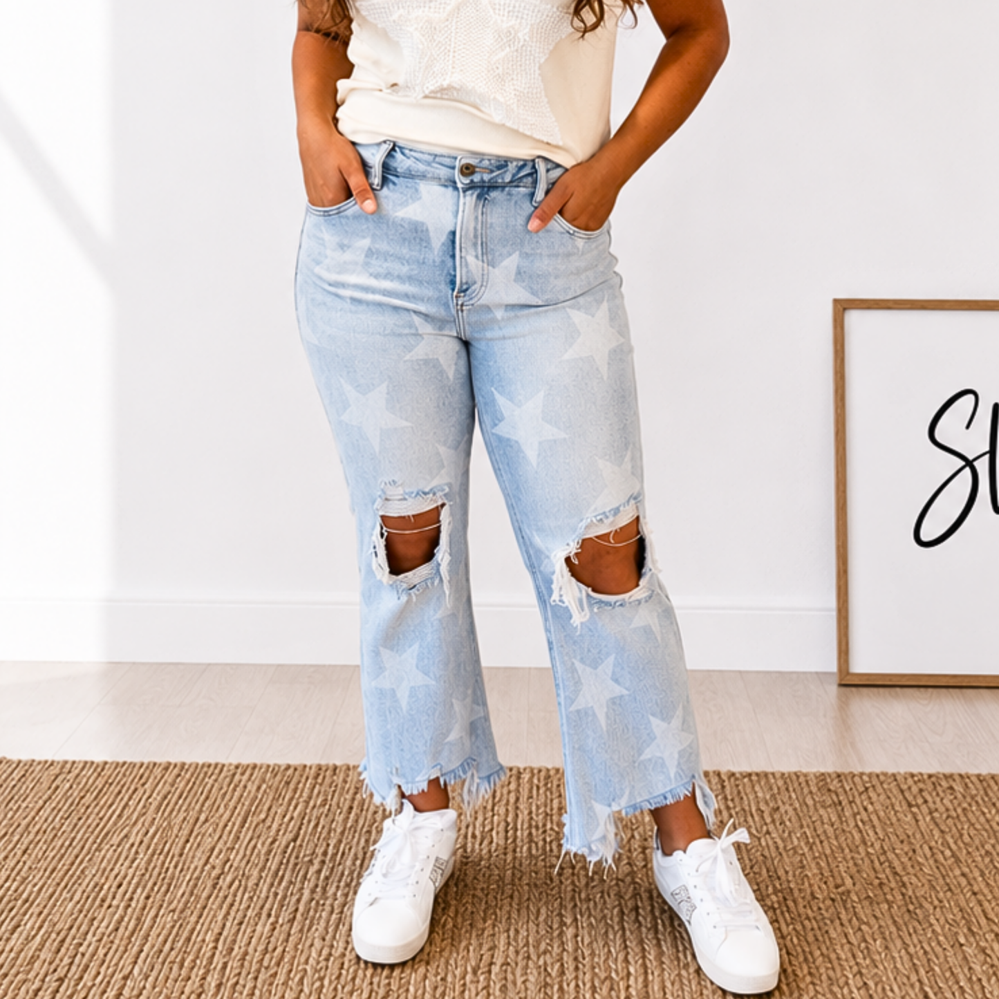 Risen Star Struck Straight Crop Jeans - SV Boutique & Co.