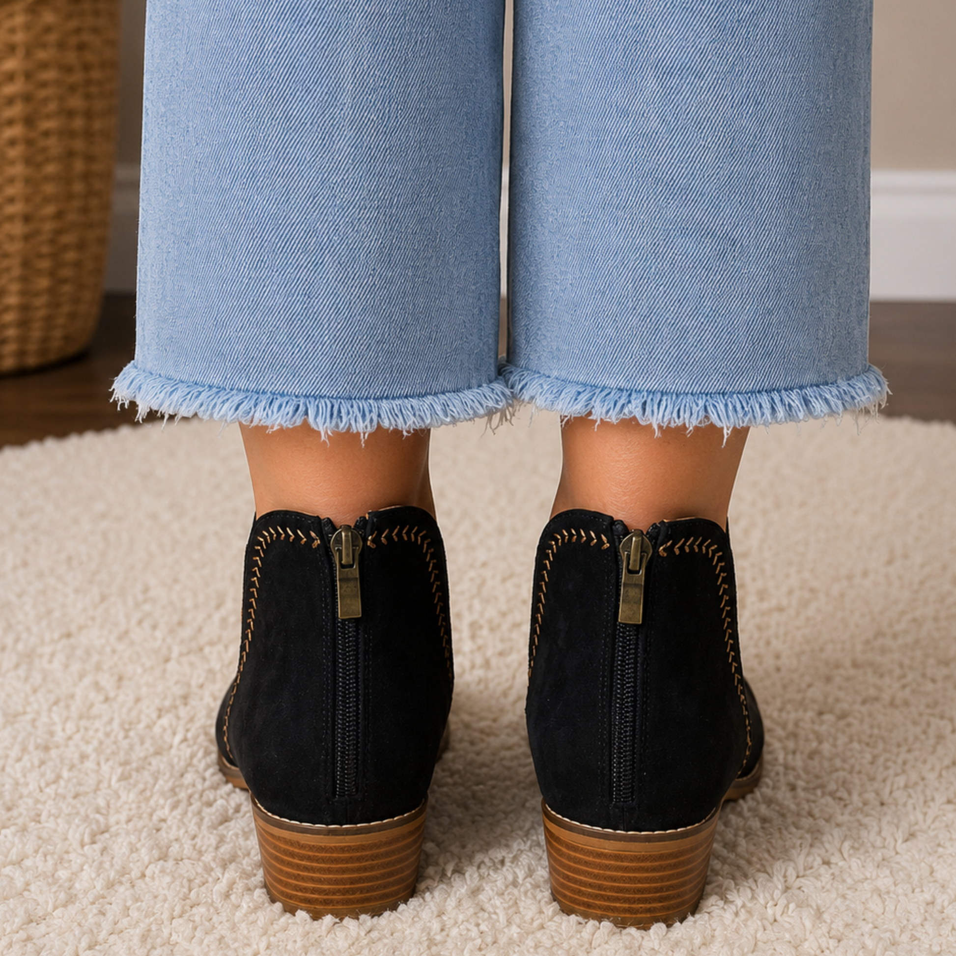 Corkys Bluffin – Black Faux Suede Bootie - SV Boutique & Co.