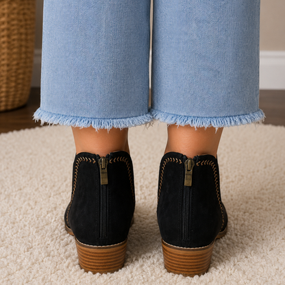 Corkys Bluffin – Black Faux Suede Bootie - SV Boutique & Co.