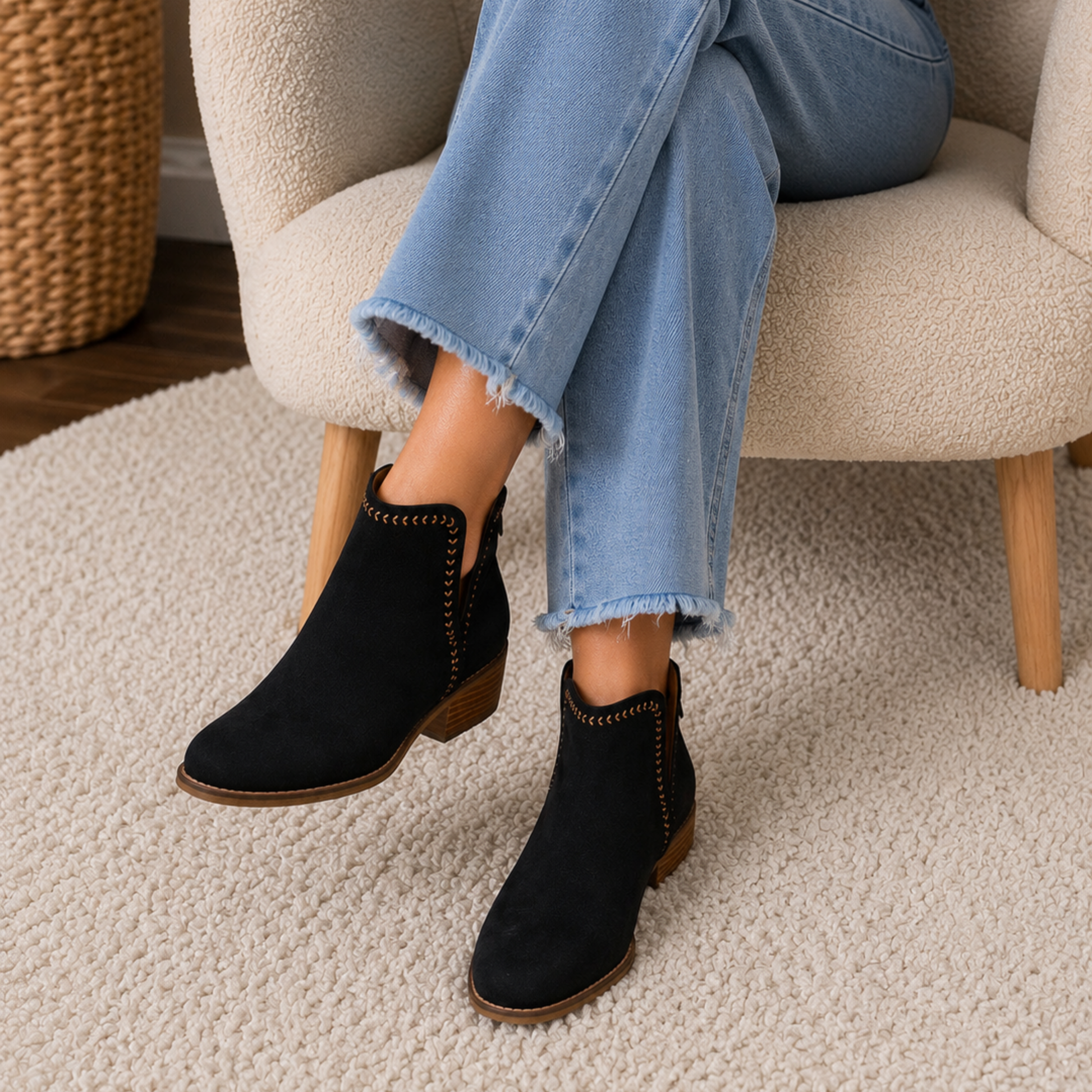Corkys Bluffin – Black Faux Suede Bootie - SV Boutique & Co.