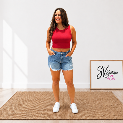Ribbed Crop Tank Top - SV Boutique & Co.