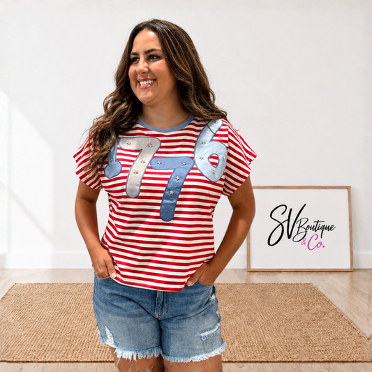 1776 USA Stripe Top - SV Boutique & Co.