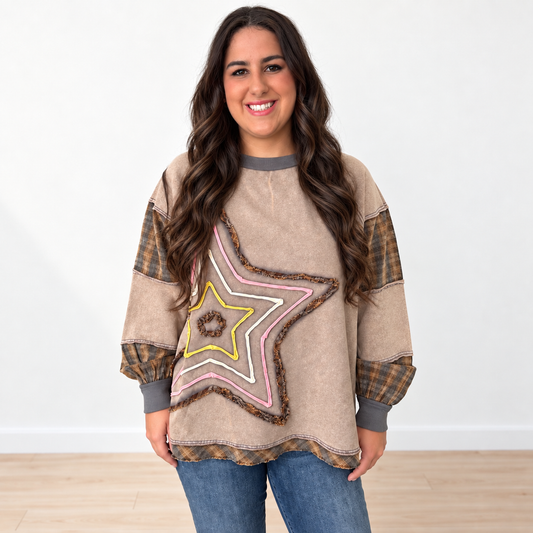 Star Patch Crewneck Pullover