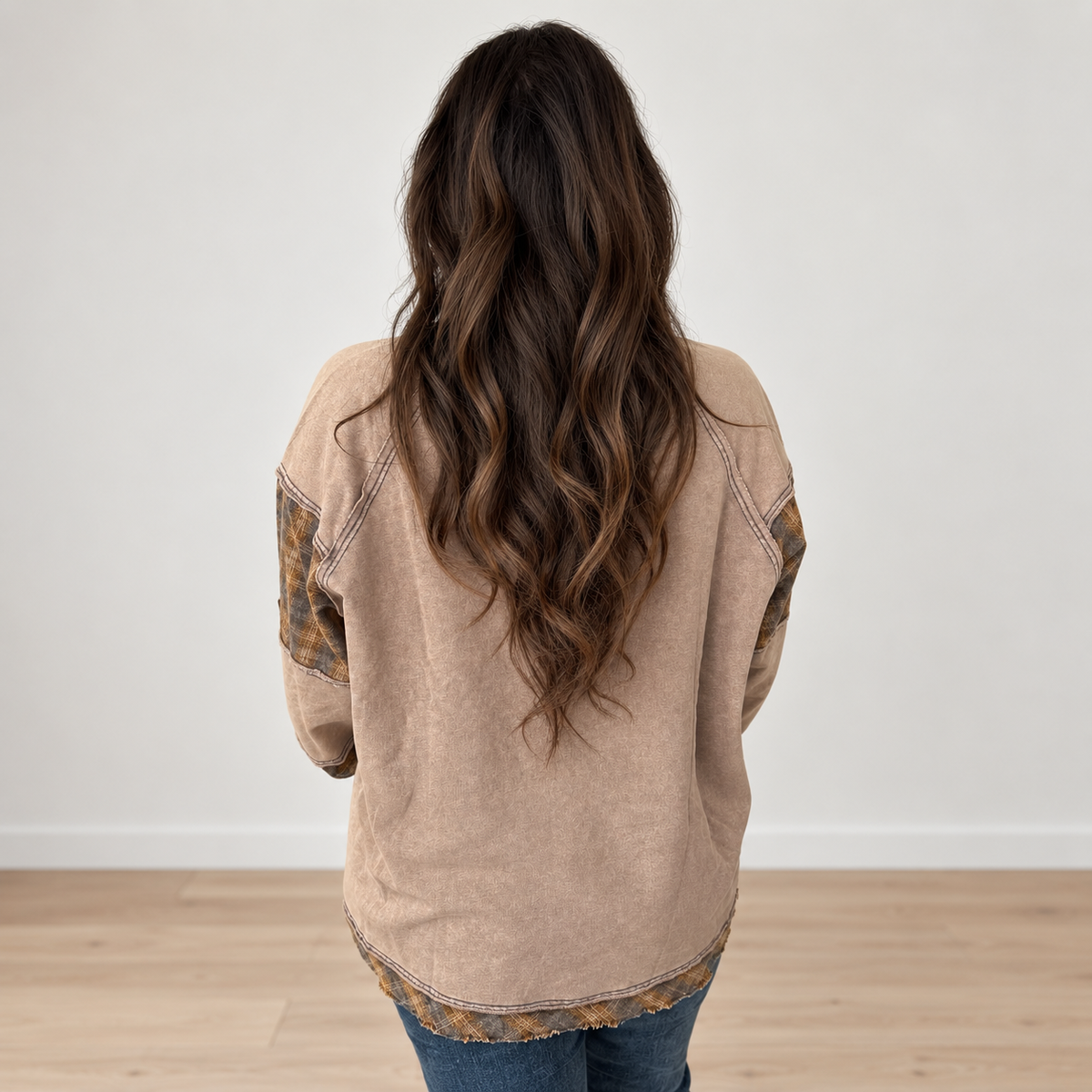Star Patch Oversized Crewneck Pullover - SV Boutique & Co.