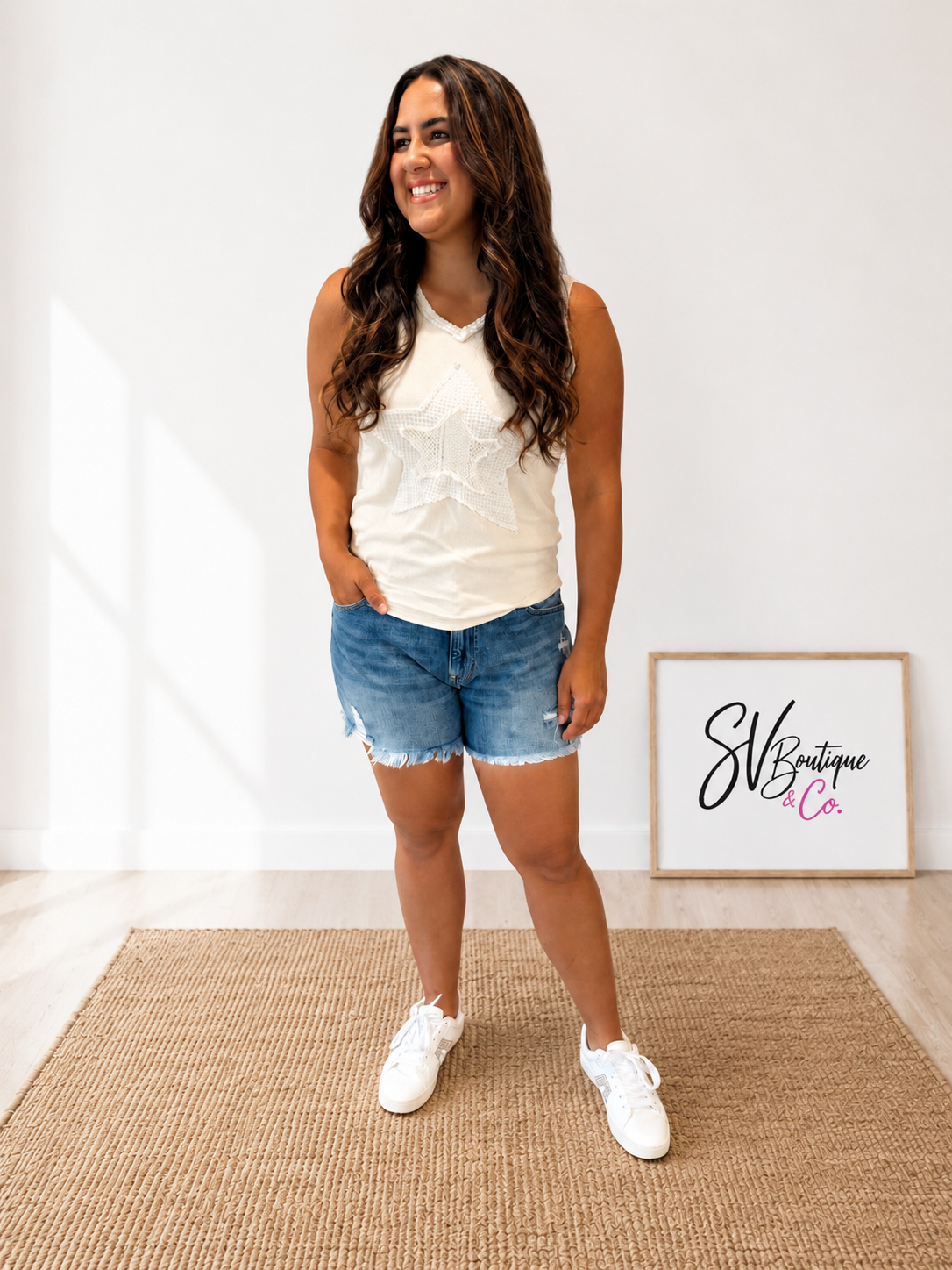 Butter Me Up Star V-Neck Tank Top - SV Boutique & Co.