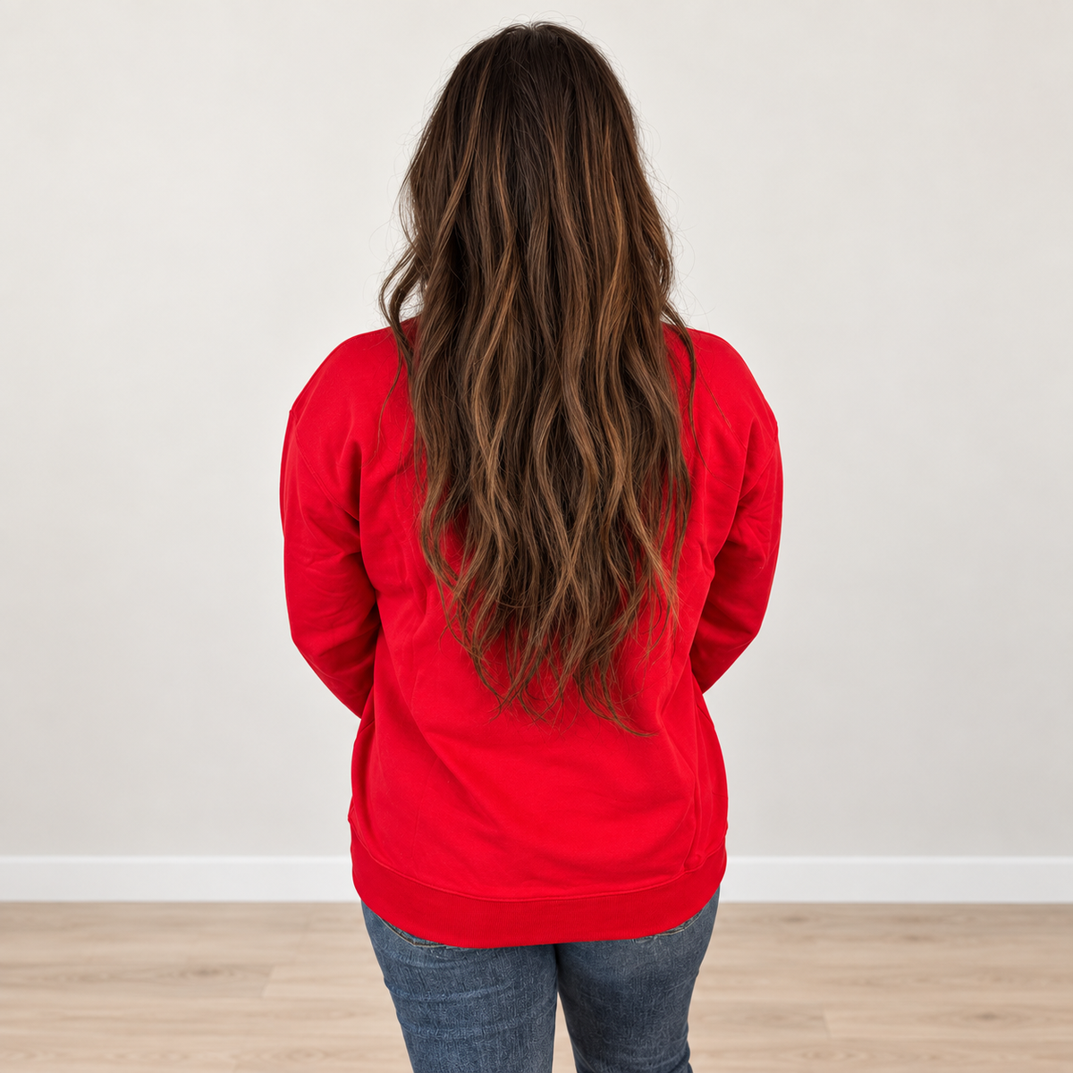 Santa Baby Candy Cane Appliqué Mock Neck Sweatshirt