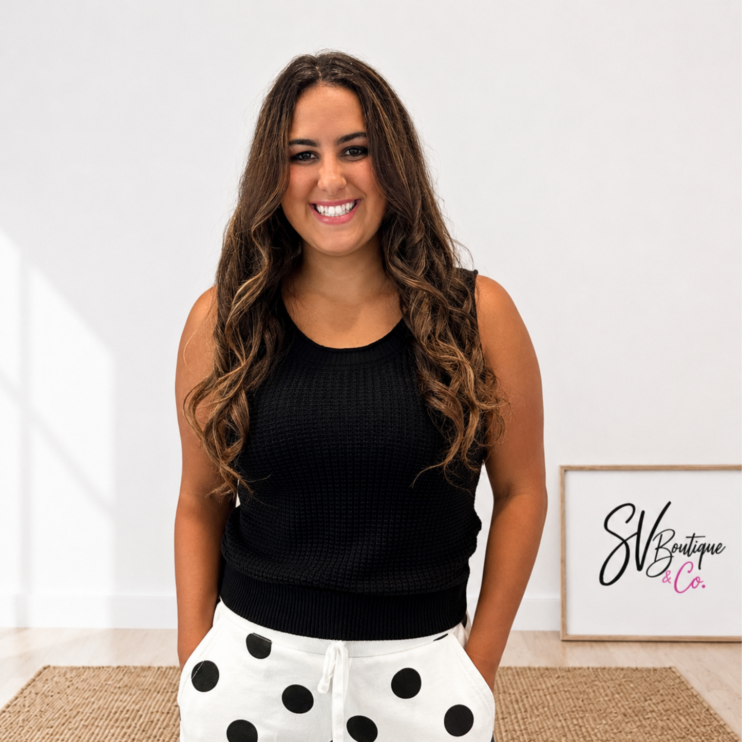 Black Sweater Knit Tank - SV Boutique & Co.
