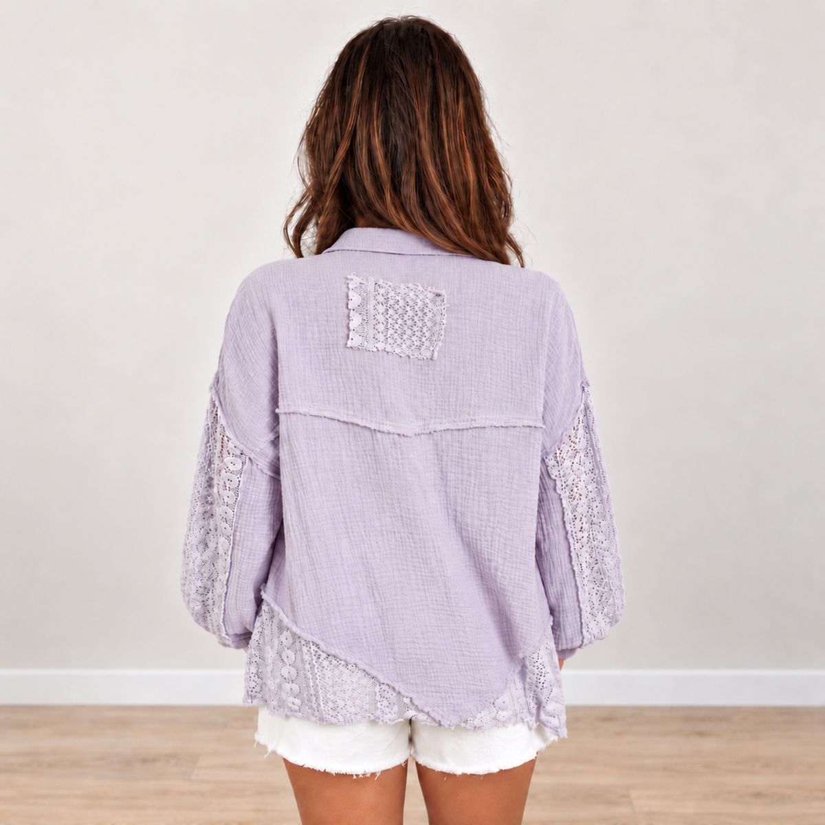 LILAC & LACE BUTTON UP BLOUSE ANDREE BY UNIT Final Sale - SV Boutique & Co.