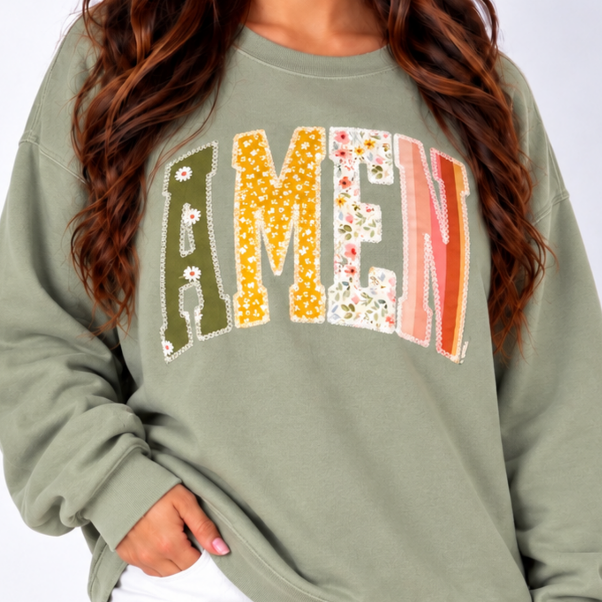 AMEN. Applique Sweatshirt & Tee