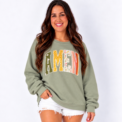 AMEN. Applique Sweatshirt & Tee