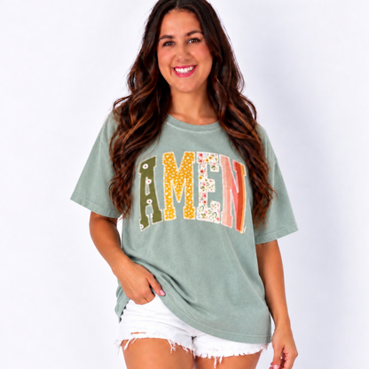 AMEN. Applique Sweatshirt & Tee