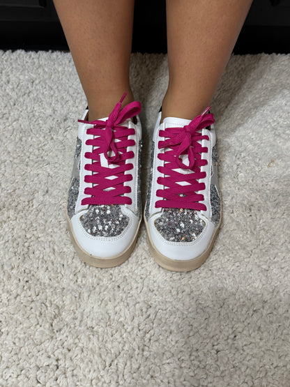 Corkys Silver Sequin Another Round Sneaker