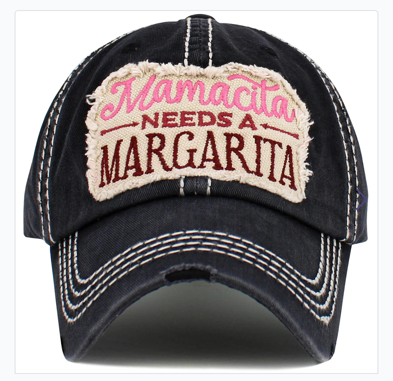 Mamacita Needs A Margarita Distressed Baseball Cap - SV Boutique & Co.