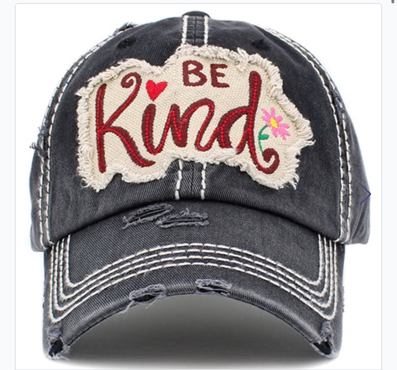 Be Kind Distressed Ball Cap - SV Boutique & Co.
