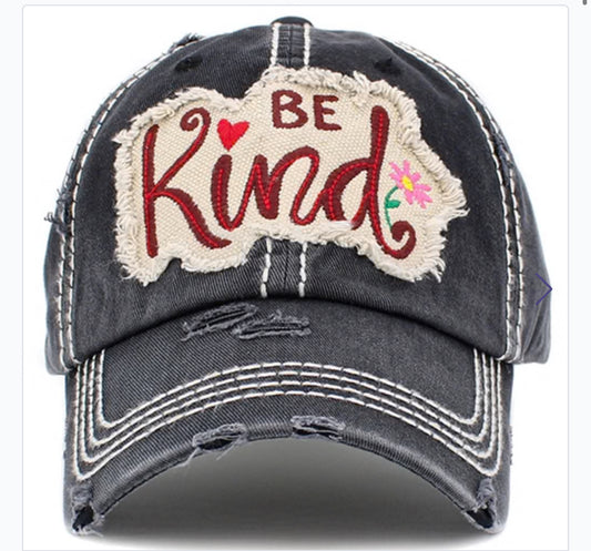 Be Kind Distressed Ball Cap