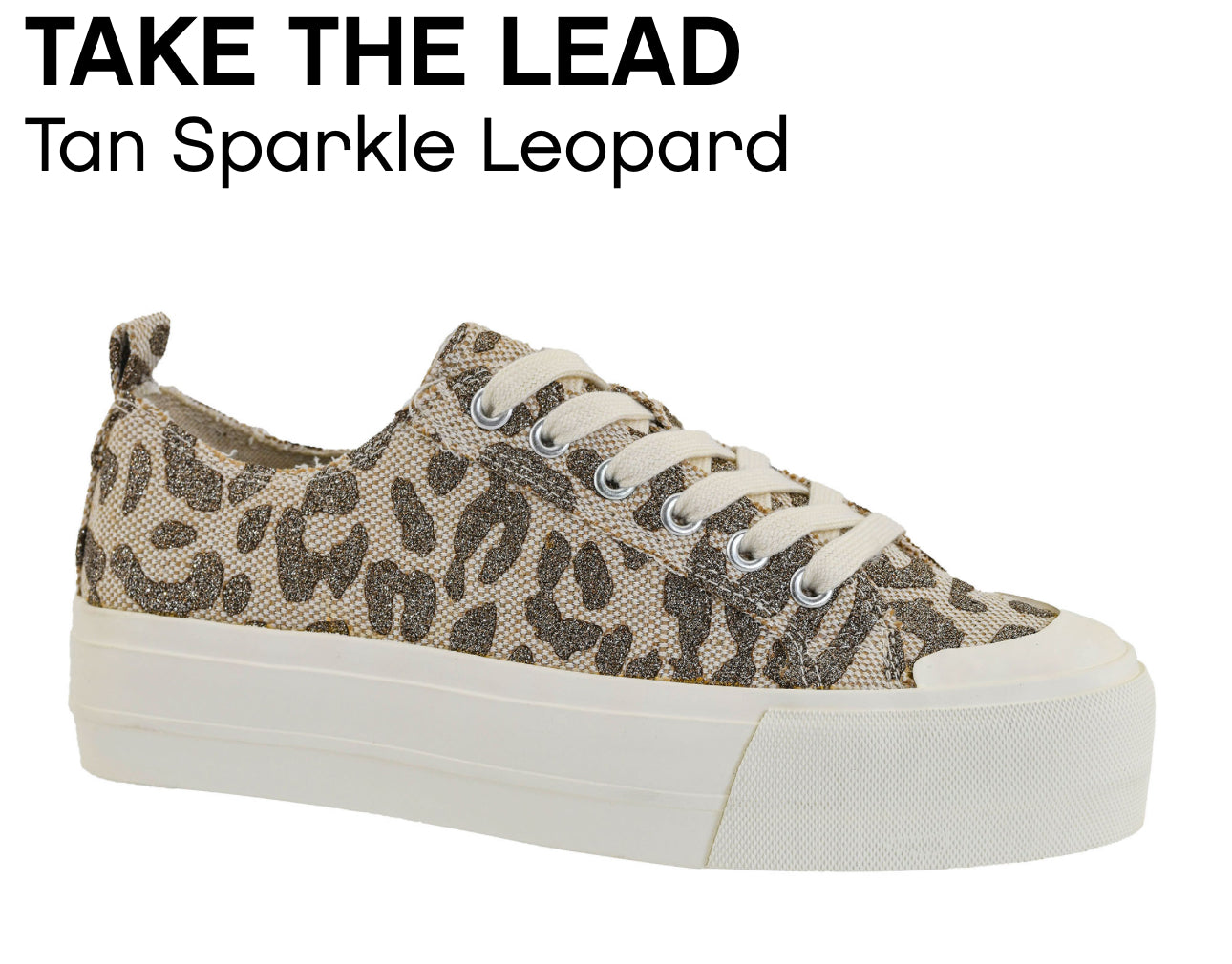 Corkys Take the Lead - Tan Sparkle Leopard Sneakers