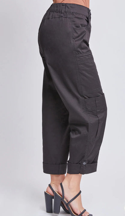 Urban Ease Poplin Cargo Pants with Roll Tab Hem