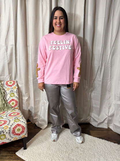 Feelin' Festive Pink Sweatshirt by Grace + Emma