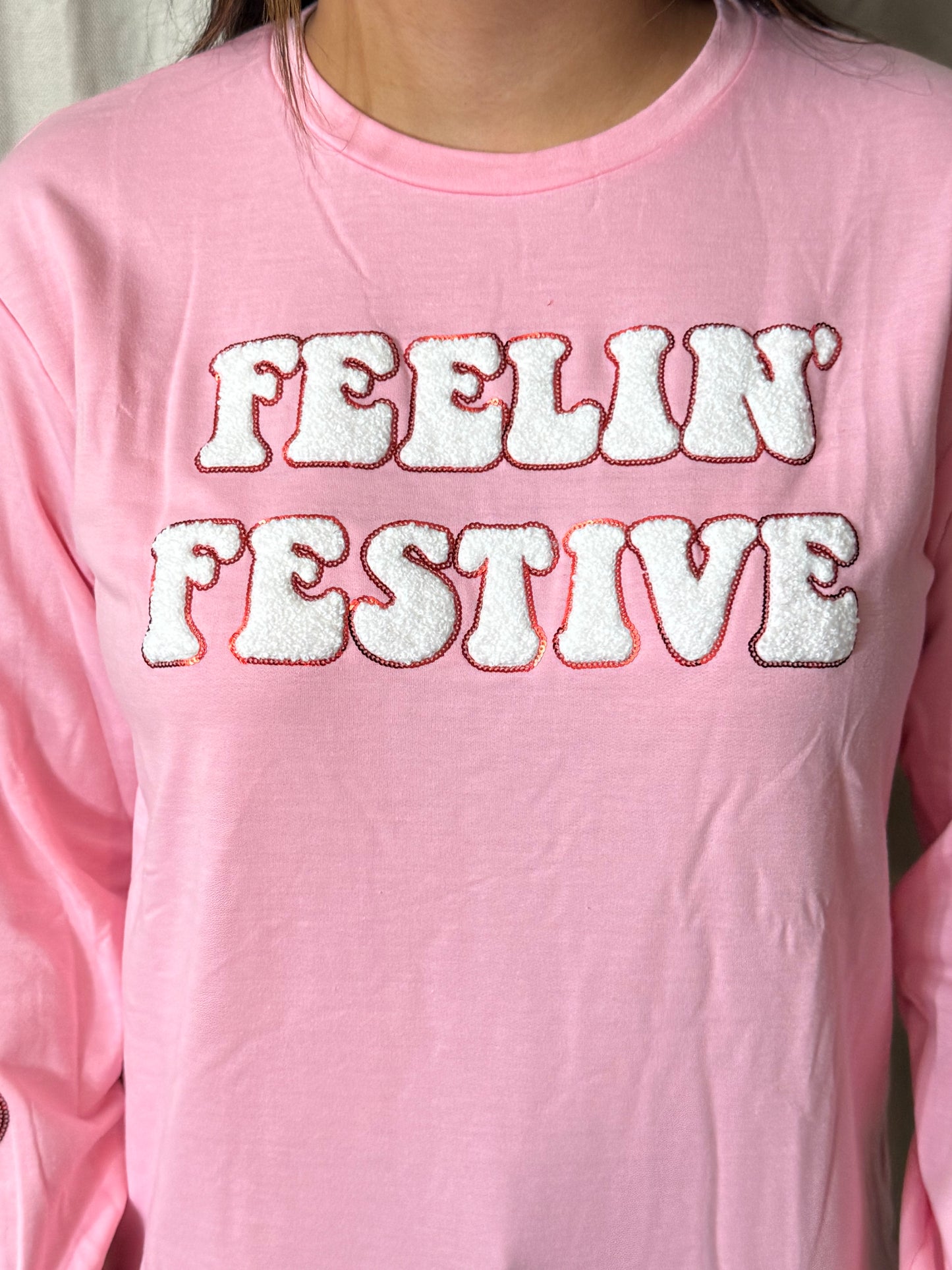 Feelin' Festive Pink Sweatshirt by Grace + Emma