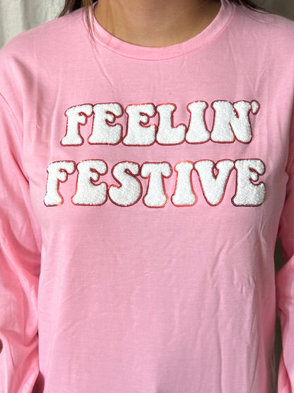 Feelin' Festive Pink Sweatshirt by Grace + Emma