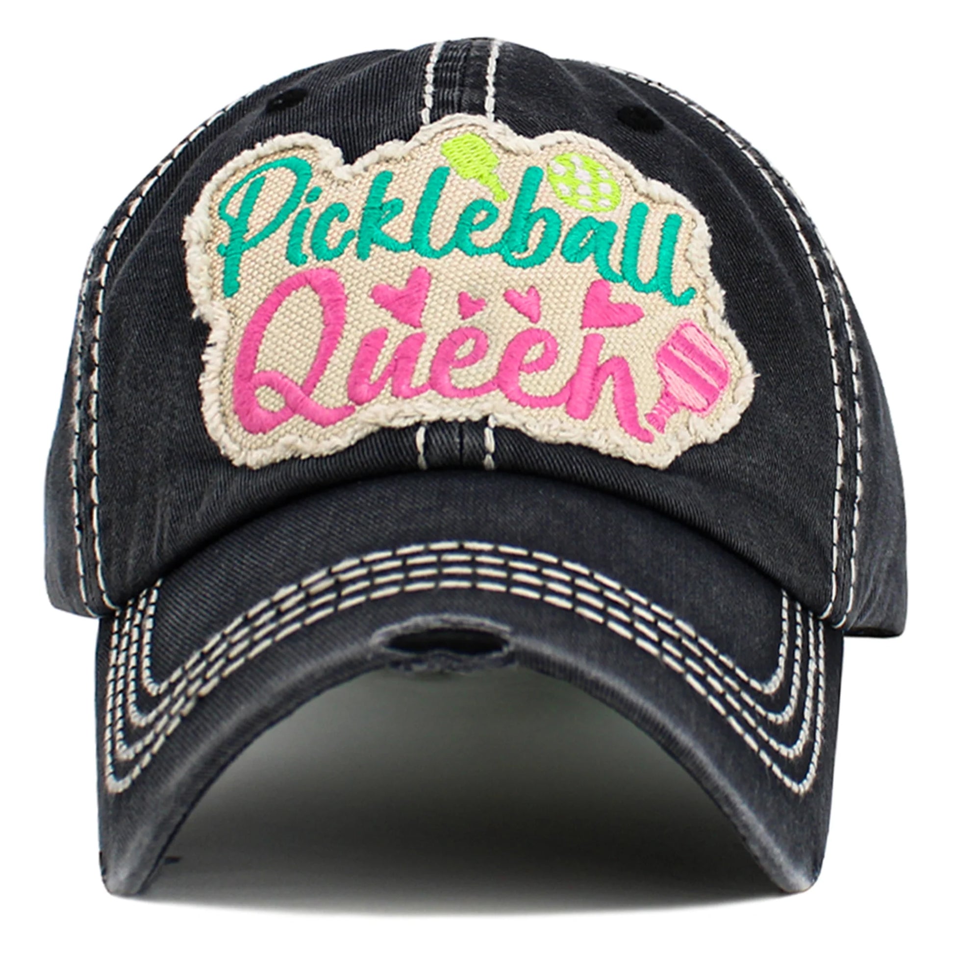 Pickleball Queen Distressed Ball Cap - SV Boutique & Co.