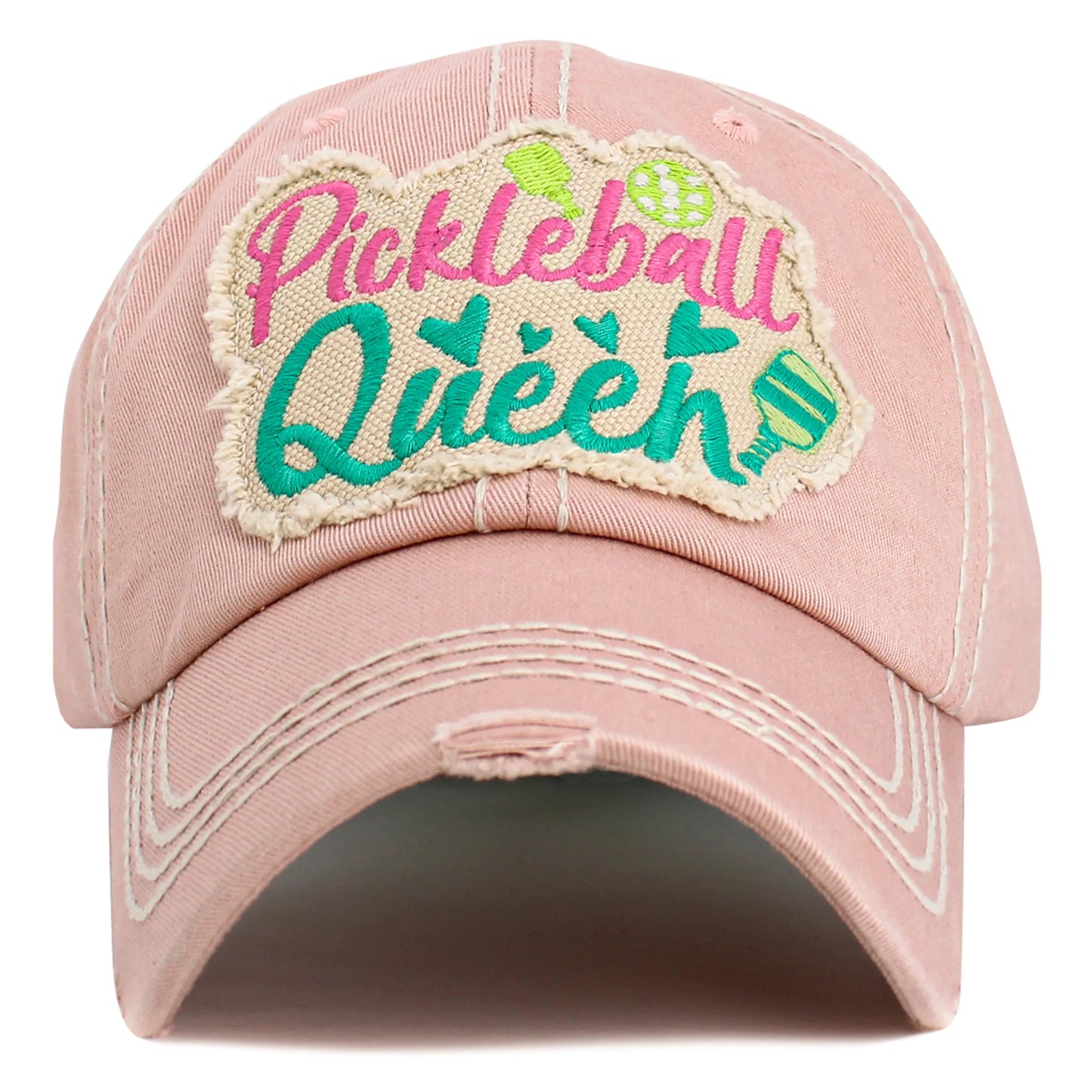 Pickleball Queen Distressed Ball Cap - SV Boutique & Co.