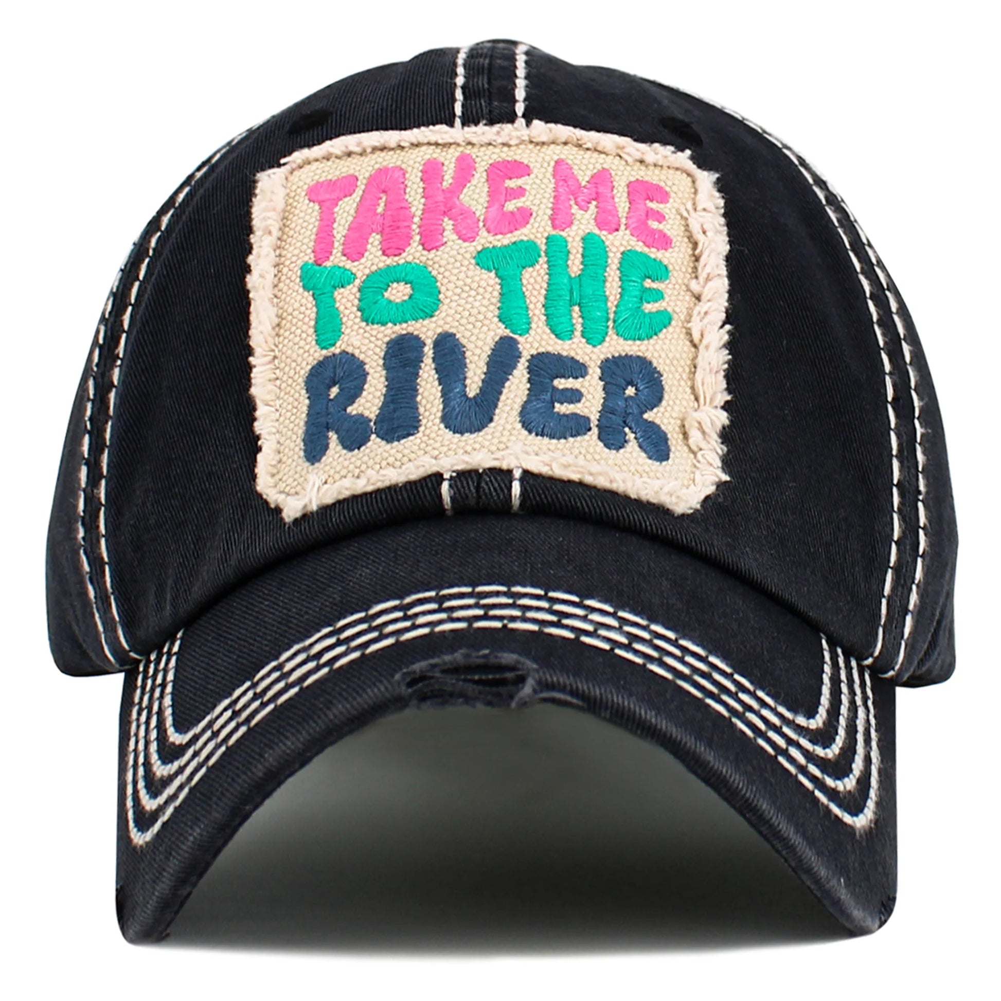 Take Me To The River Distressed Ball Cap - SV Boutique & Co.